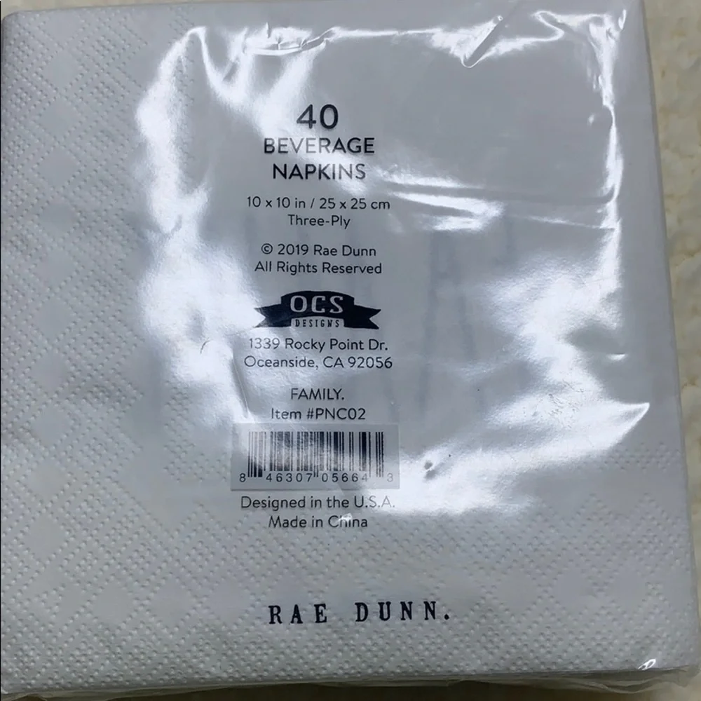 Rae‎ Dunn Family beverage napkins